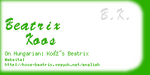 beatrix koos business card